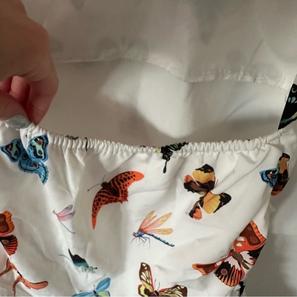 White Insect Mini Dress - Picture 7 of 10